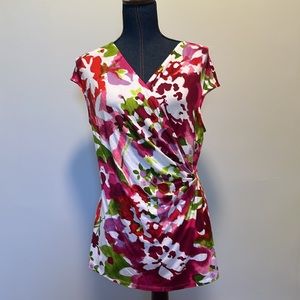 Tommy Bahama faux wrap floral shirt size large